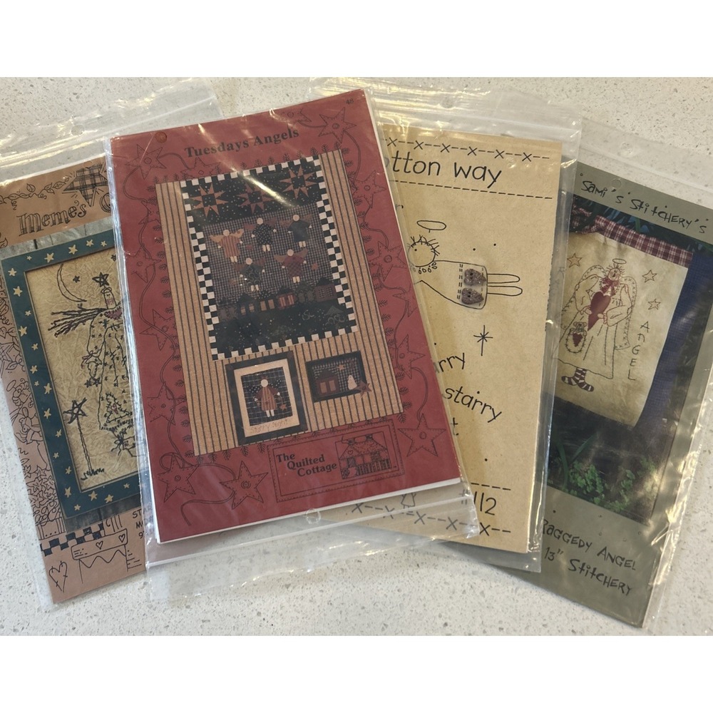 (4) Craft 1990s Angel Patterns Uncut: Memes Quilts/Tues.Angels/Sami's,‎ Etc.
